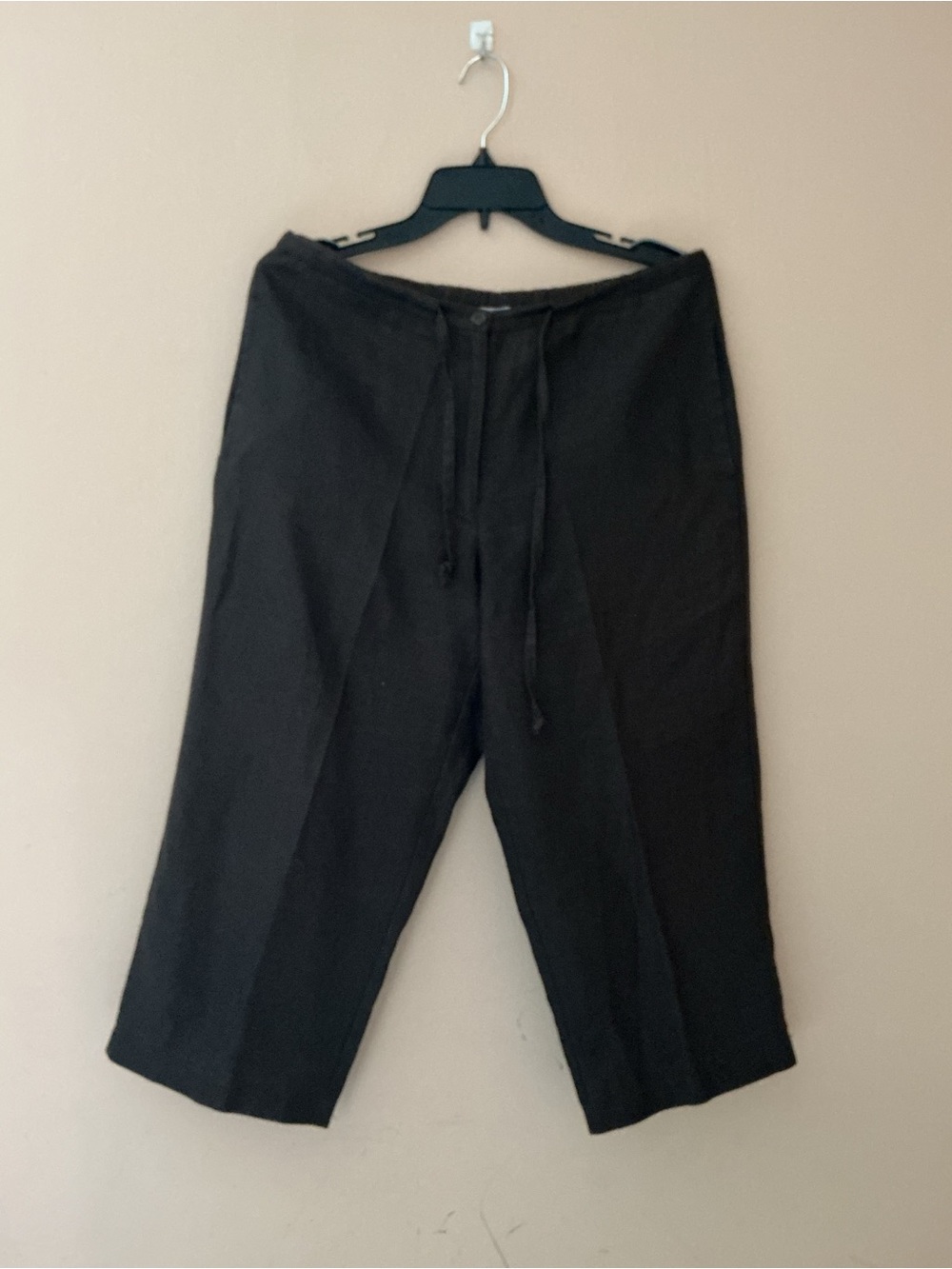 L.L. Bean100%Linen  Brown Women's Capris with Drawstring Waist